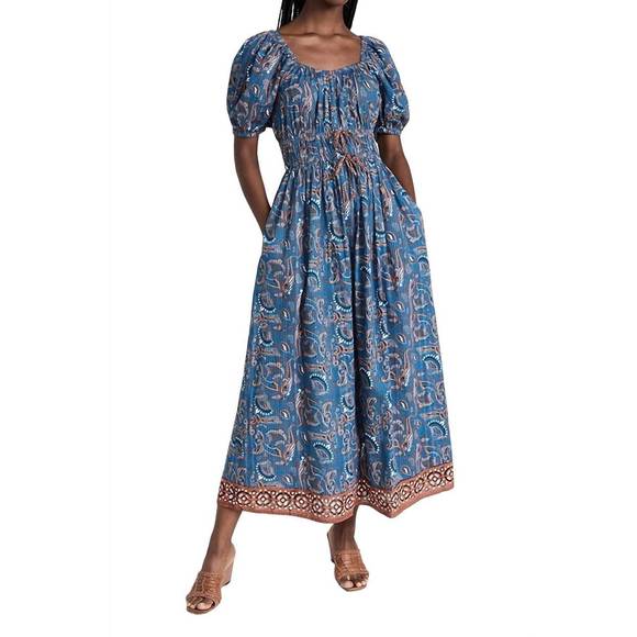 NEW CLEOBELLA rhea ankle dress in lazuli